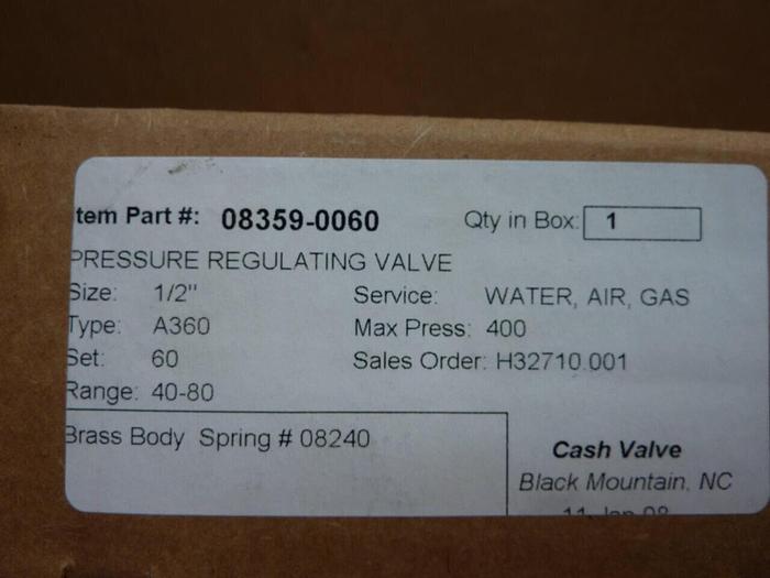 SWAGELOK Pressure Regulating Valve 08359-0060 #39232