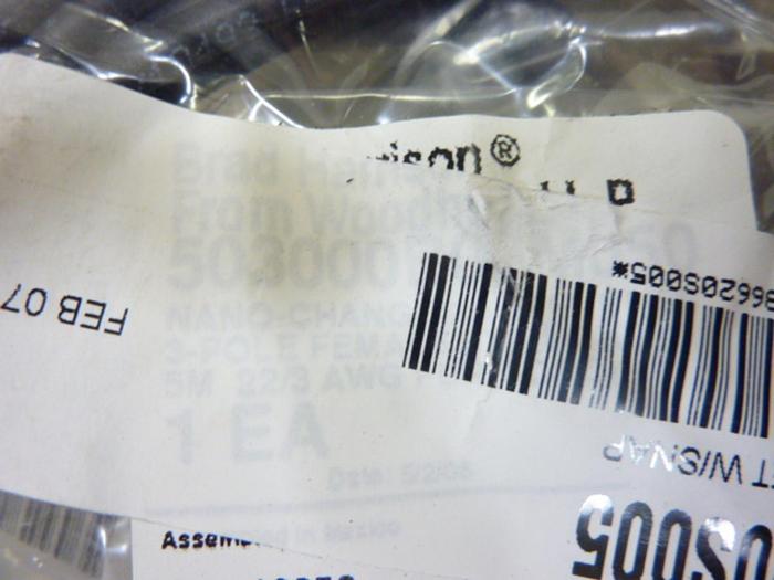 BRAD HARRISON / WOODHEAD Cable 503000B03M050 #44031