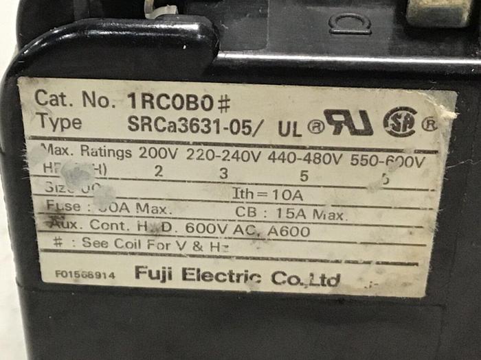 Used FUJI ELECTRIC Contactor SRCA3631-05/UL 1RC0B0 #124161