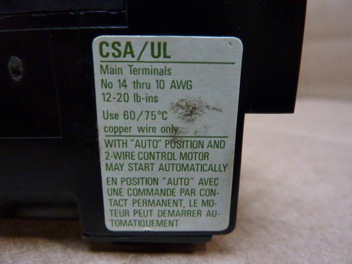 Used GENERAL ELECTRIC / GE Overload Relay CR 4 G1 WF #27636