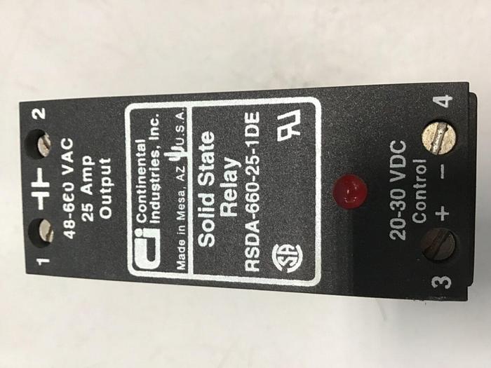 Used CONTINENTAL INDUSTRIES Solid State Relay RSDA-660-25-1DE #134765