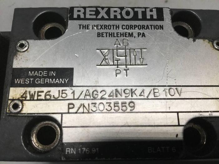 Used REXROTH Valve 4WE6J51AG24N9K4B10V #99410