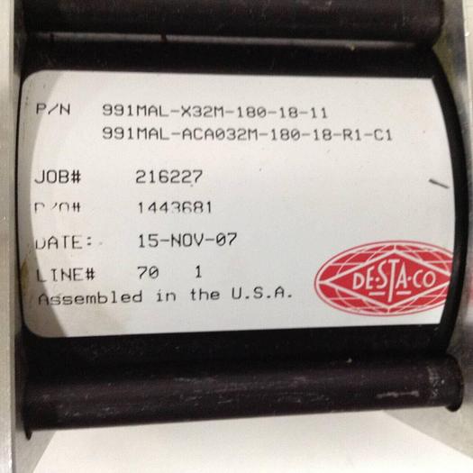 Used DESTACO Pneumatic Hold Clamp 991MAL-X32M-180-18-11 #90061