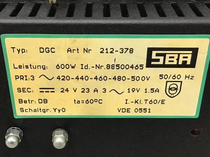 Used SBA Transformer DGC 212-378 #134372