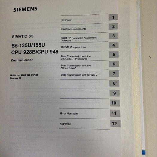 Used SIEMENS Manual 6ES5 998-0CN22 #70744