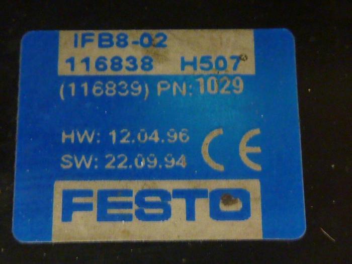 Used FESTO Control Block / Valve Terminal IFB8-02 #52747