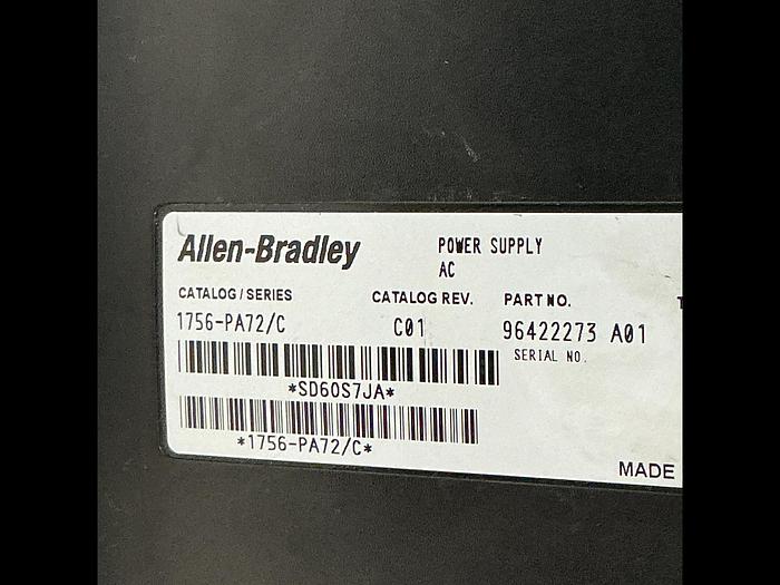 Used ALLEN BRADLEY 1756-PA72/C