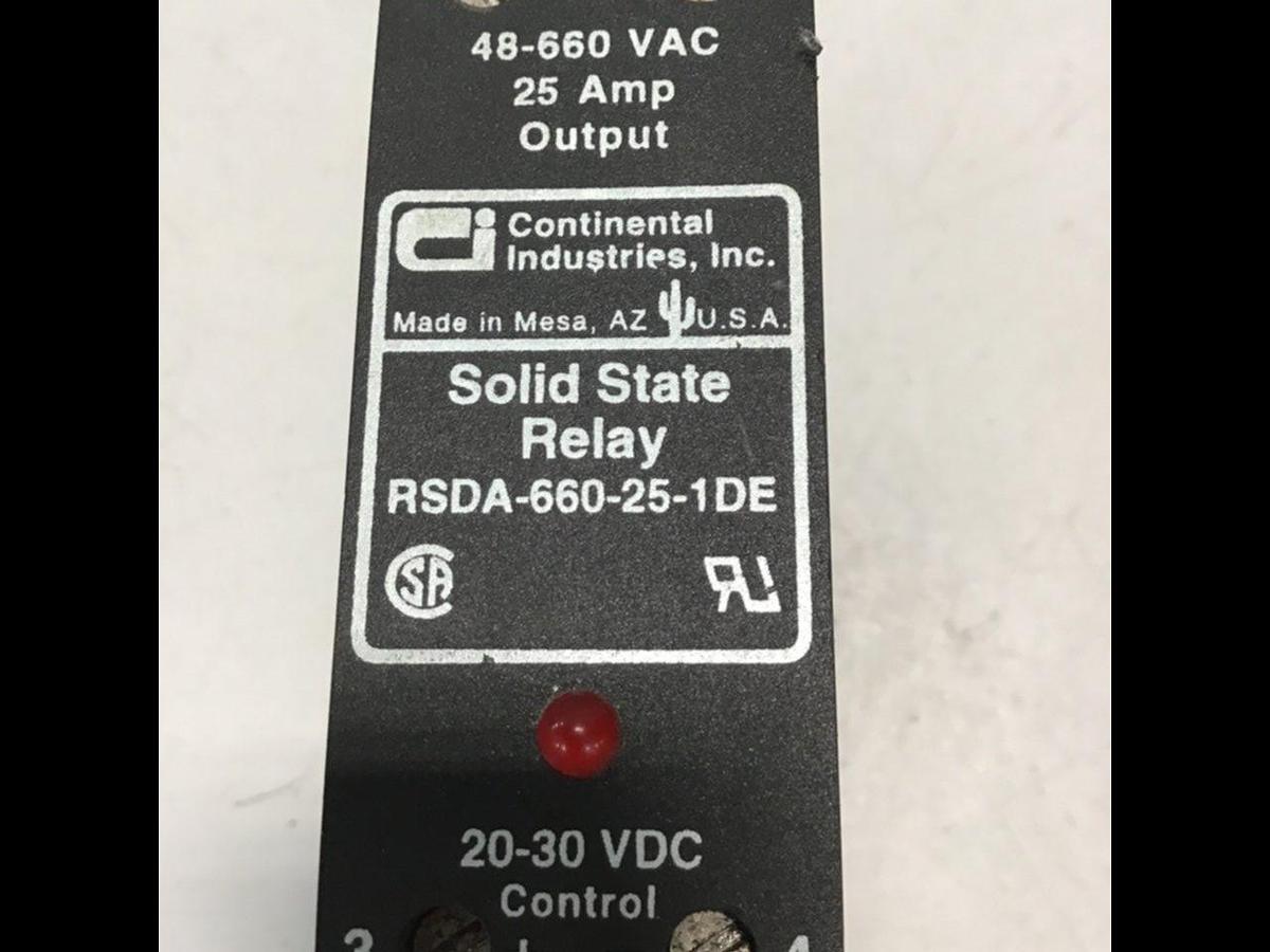 Used CONTINENTAL INDUSTRIES Solid State Relay RSDA-660-25-1DE USED