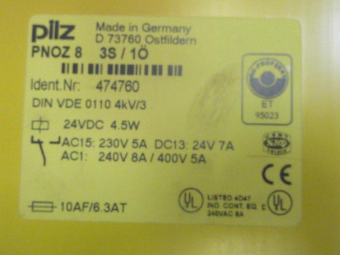 Used PILZ Safety Relay PNOZ83S/1O #49039