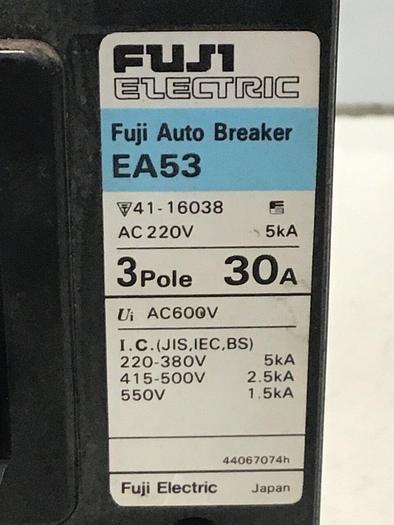 Used FUJI ELECTRIC 30 Amp Circuit Breaker EA53-30 Used