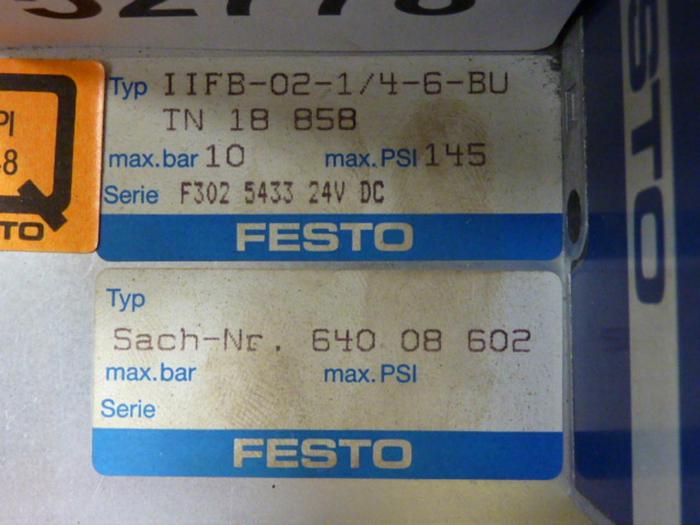 Used FESTO Control Block / Valve Terminal IFB8-02 #52778