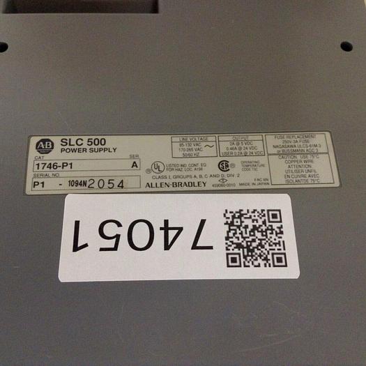 Used ALLEN BRADLEY Power Supply & Slot Rack 1746-P1 SER A / 1746-A7 SER A #74051