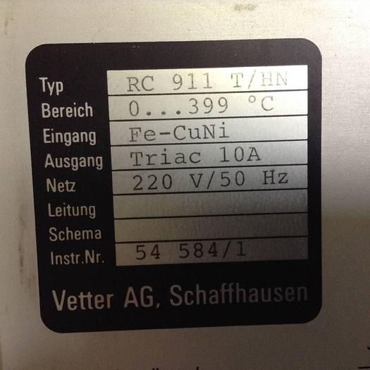 Used VETTER Hot Runner Control Card RC 911 T/HN #87740