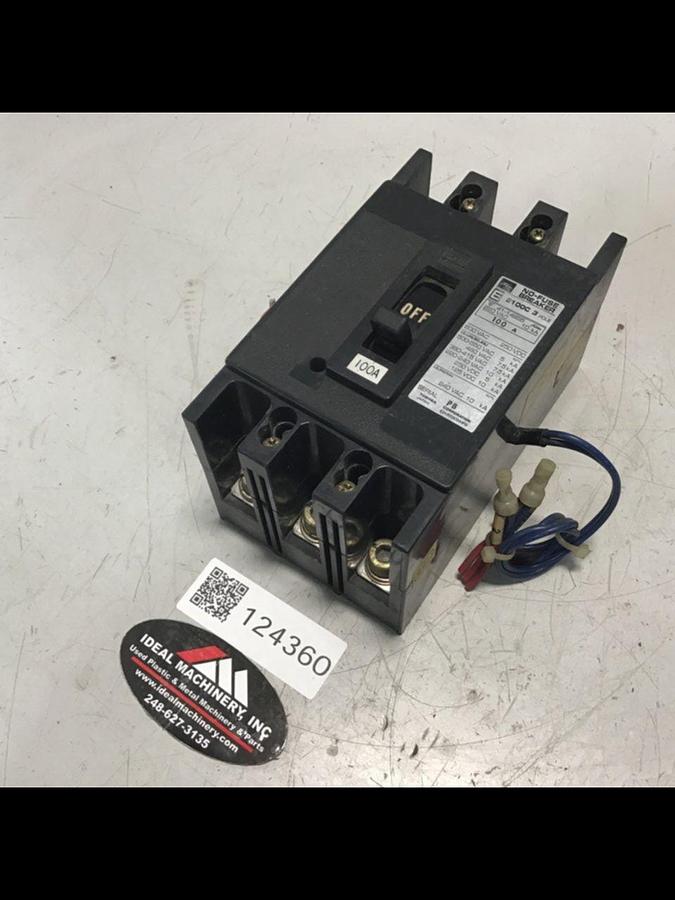 Used TOSHIBA 100 Amp Circuit Breaker E100C-3P-100A #124360