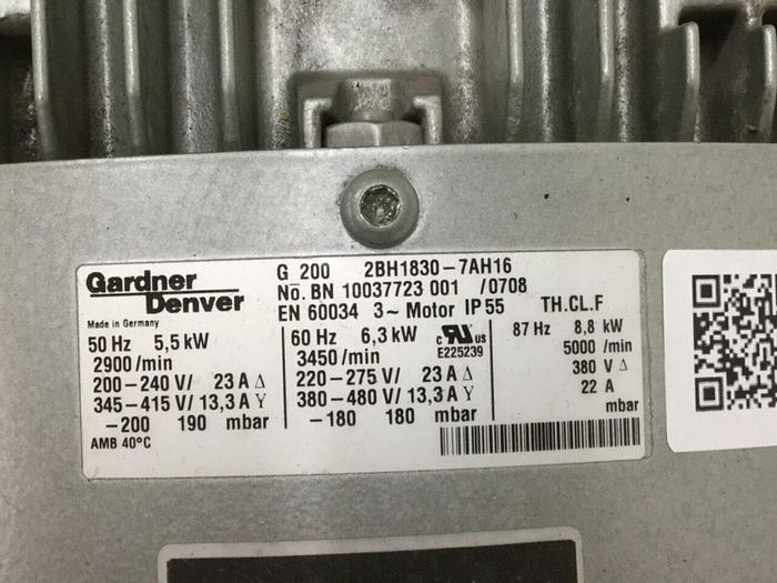 Used GARDNER DENVER Regenerative Blower 2BH1830-7AH16 #112708