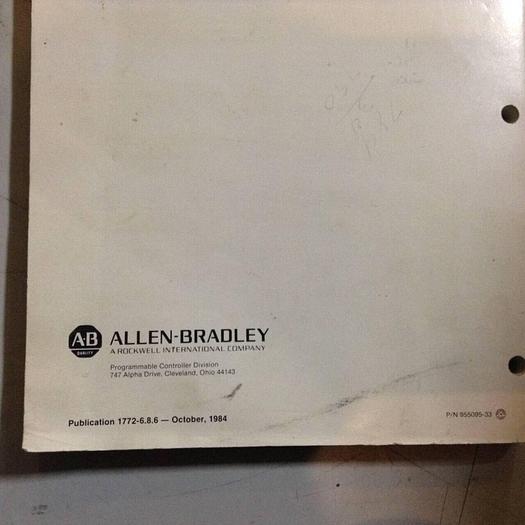 Used ALLEN BRADLEY Programming & Operations Manual 1772-6.8.6 #70864