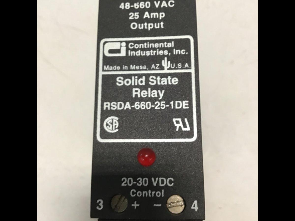 Used CONTINENTAL INDUSTRIES Solid State Relay RSDA-660-25-1DE Used