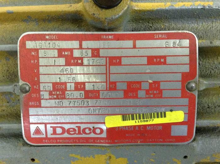 Used CARVER PUMP COMPANY coolent Pump 1X1-1/4X6LAV0S #74885