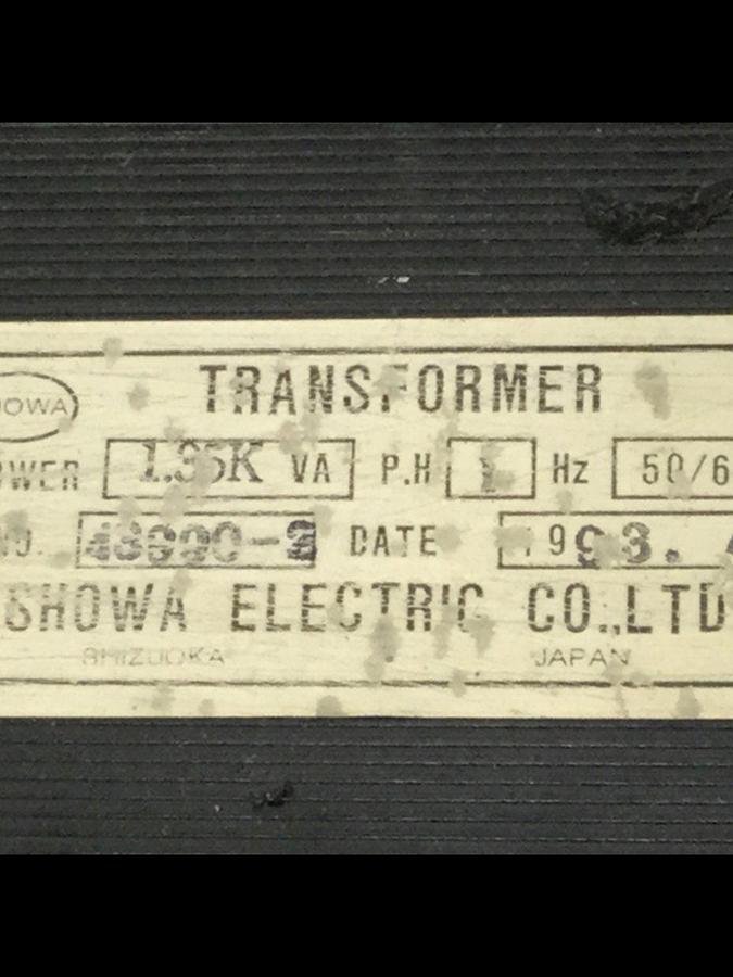 Used SHOWA 1.35 kVA Transformer 43600-2 Used #103202