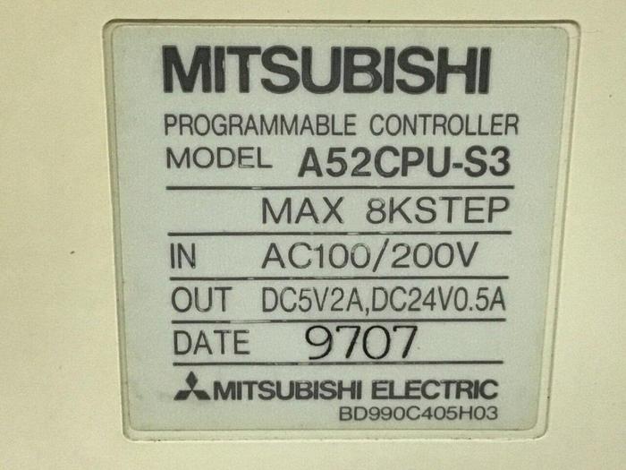 Used MITSUBISHI Programmable Controller A52CPU-S3 #112366