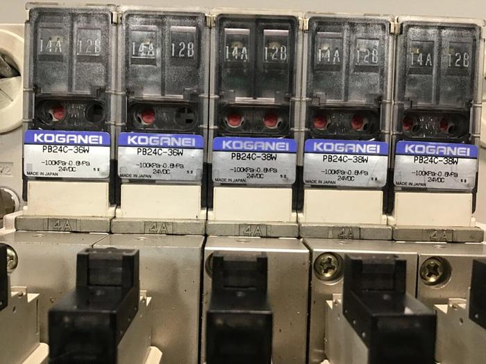 Used KOGANEI Manifold w/ Valves PBM5P-3W #121000
