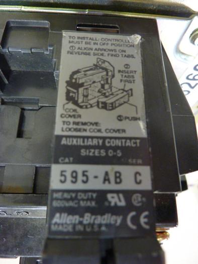 Used ALLEN BRADLEY Motor Starter Size 1 X1000-NX163 #55266