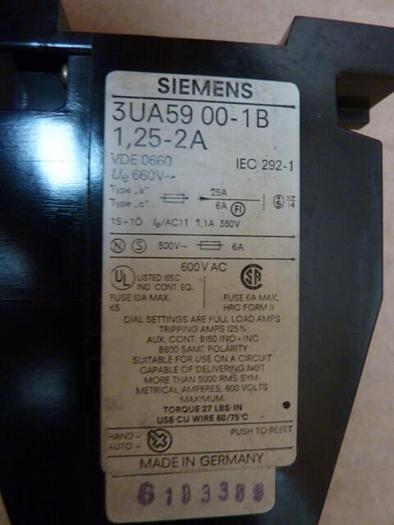 Used SIEMENS Overload Relay 3UA5900-1B #26546