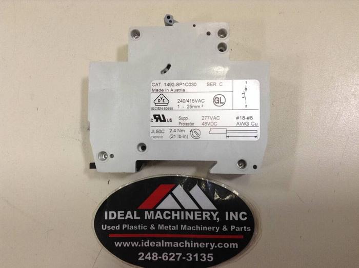 Used ALLEN BRADLEY 3 Amp Circuit Breaker 1492-SP1C030 SER C #75167
