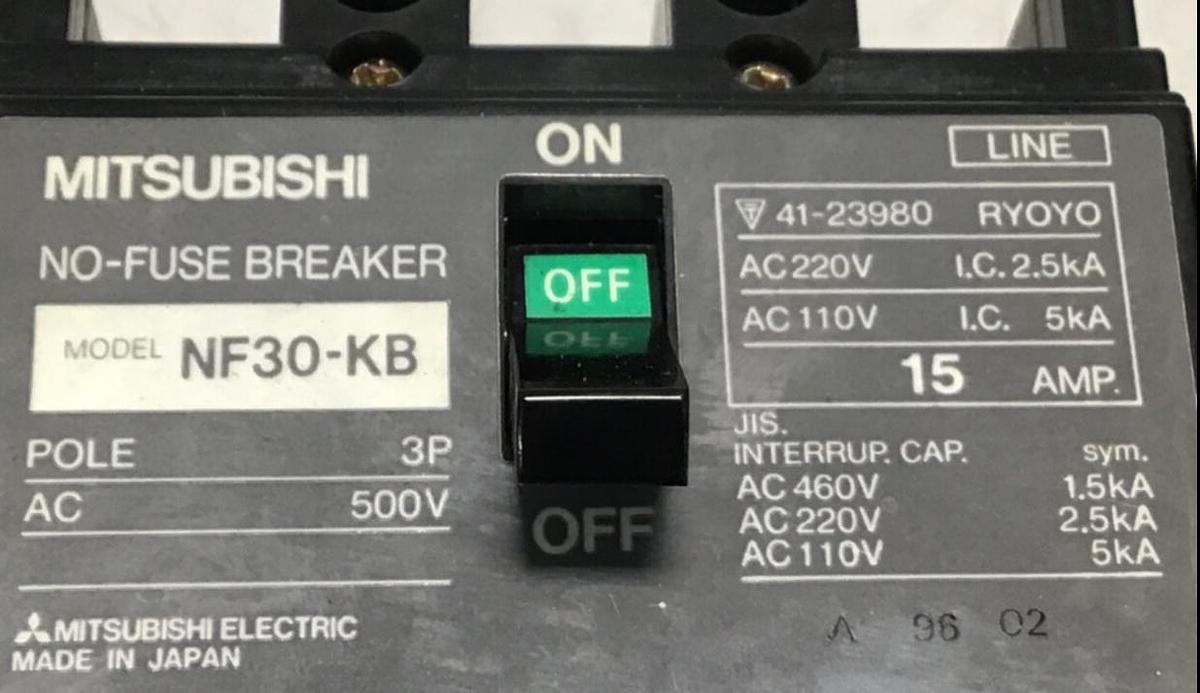 Used MITSUBISHI 15 Amp Breaker NF30-KB USED
