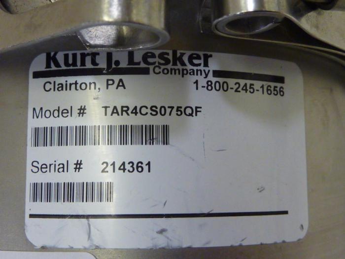 Used KURT J LESKER Vacuum Trap TAR4CS075QF #58759