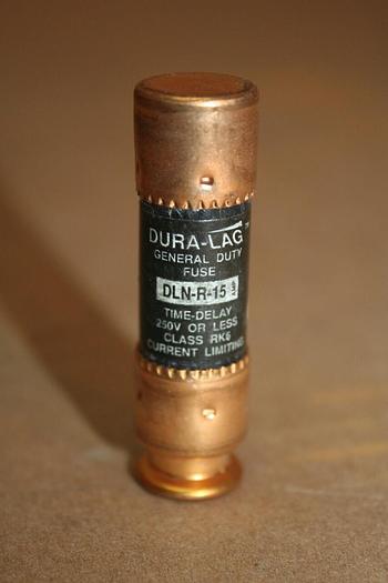 Used DURA-LAG 15 Amp Fuse DLN-R-15 #19930