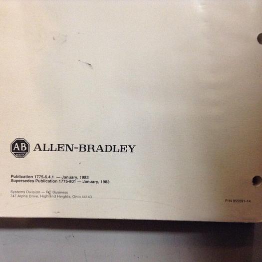 Used ALLEN BRADLEY Programming Reference Manual 1775-6.4.1 #70840