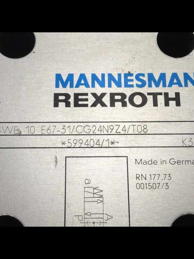 Used MANNESMANN REXROTH Valve 4WE10E6731/CG24N9Z4T08 Used