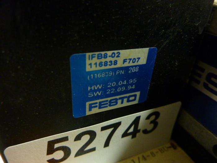 Used FESTO Control Block / Valve Terminal IFB8-02 #52743