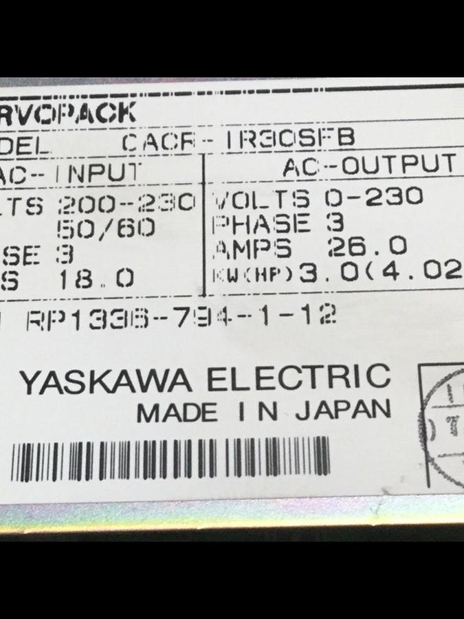 Used YASKAWA Servopack CACR-IR30SFB #105563