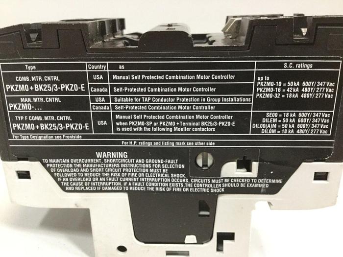 Used MOELLER 25 Amp Circuit Breaker PKZM0-25 #101829