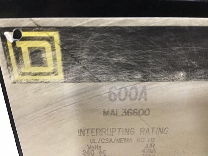 Used SQUARE D 600 Amp Circuit Breaker MAL36600 USED