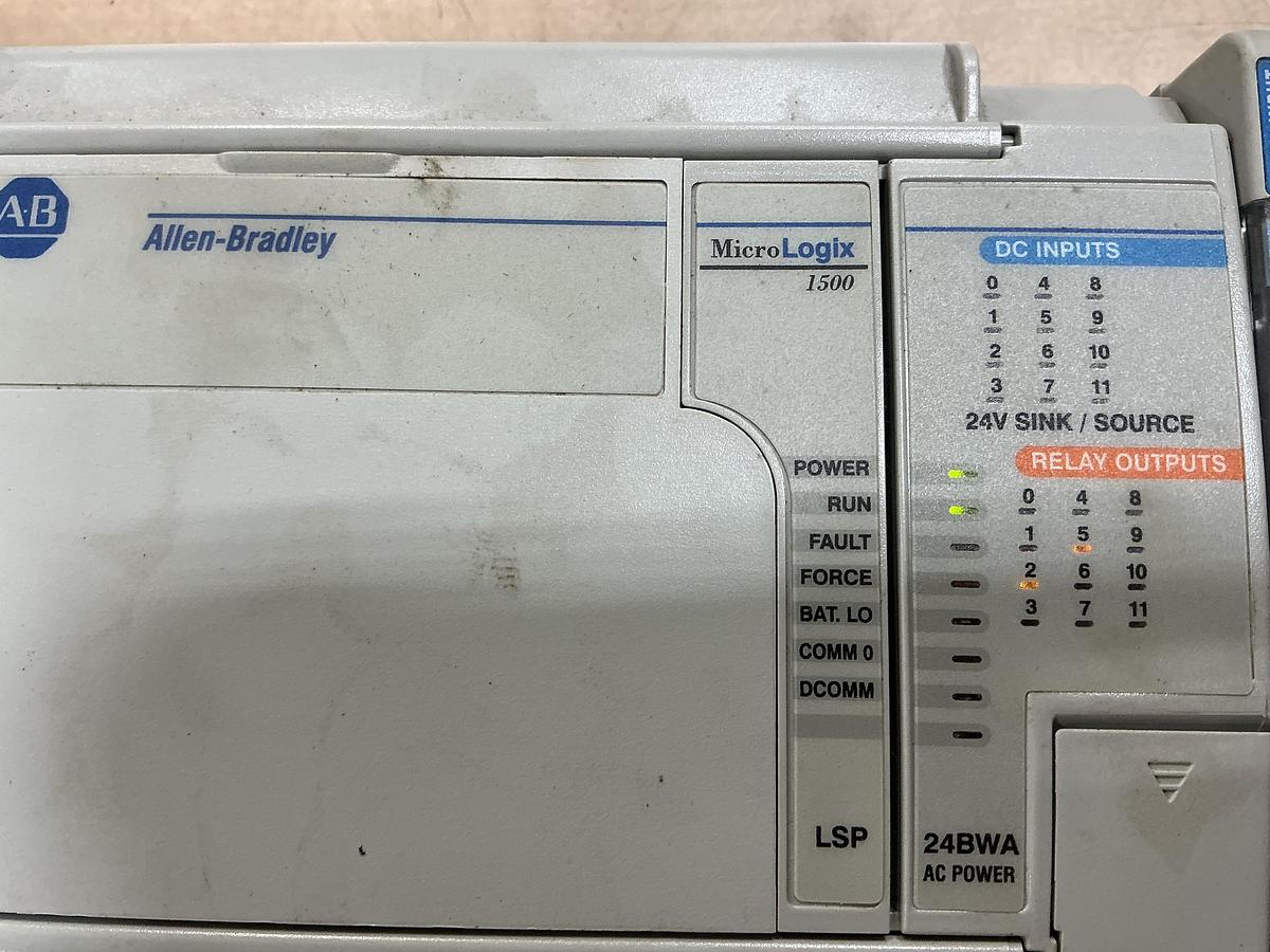 Used ALLEN BRADLEY 1764-24BWA Base Unit, Rack & Cards