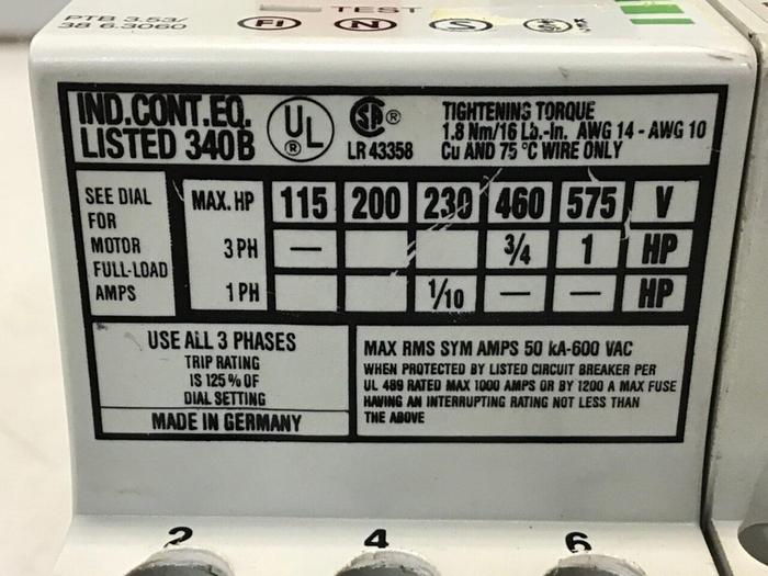 Used KLOCKNER MOELLER Starter PKZM1-1,6 #133201