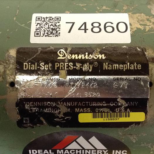 Used DENNISON Motor w/ Pump 2J7324C2 #74860