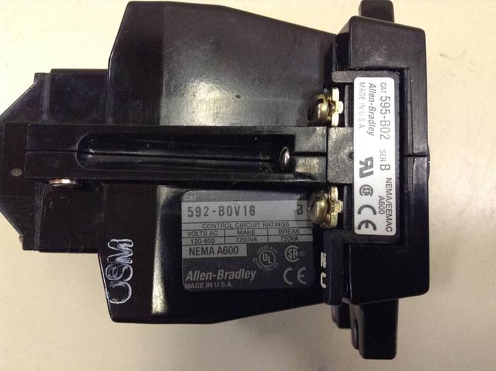 Used ALLEN BRADLEY Overload Starter Relay 592-BOV16 SER B W35 #75231