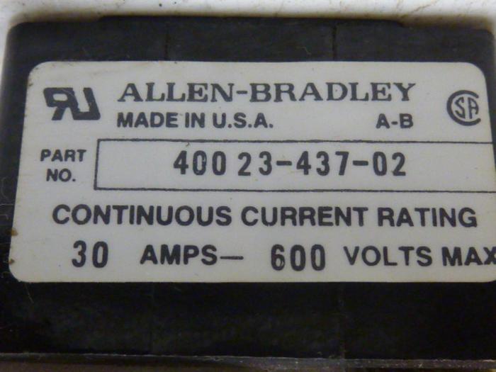 Used ALLEN BRADLEY 30 Amp Disconnect Switch 1494V-DS30 SER A #57365