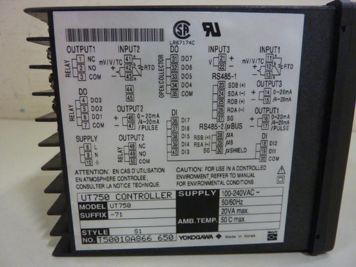 Used YOKOGAWA Temperature Controller UT750 #64996