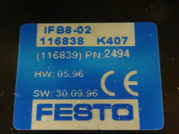 Used FESTO Control Block / Valve Terminal IFB8-02 #52839
