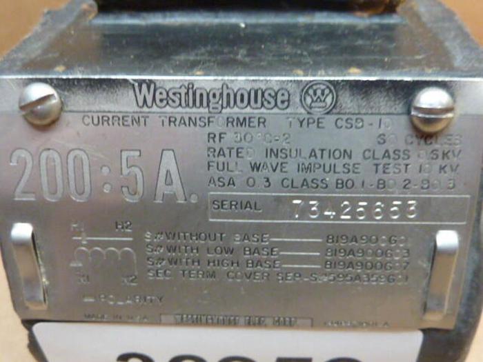 Used WESTINGHOUSE 200:5A Current Transformer CBS-10 #36959