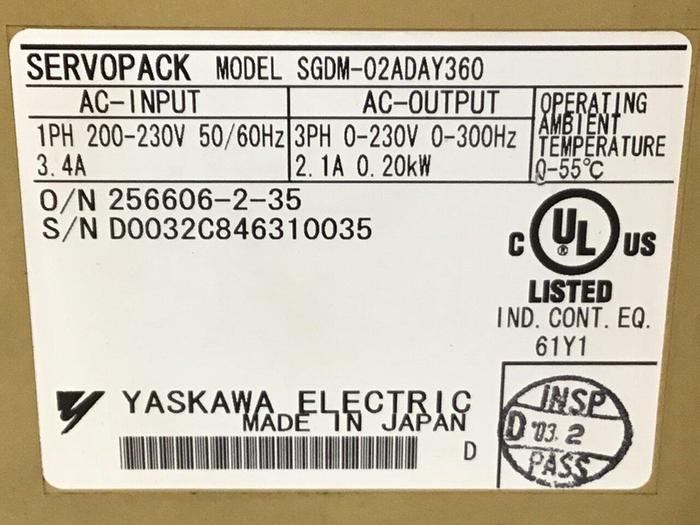 Used YASKAWA Servo Pack SGDM-02ADA #128892