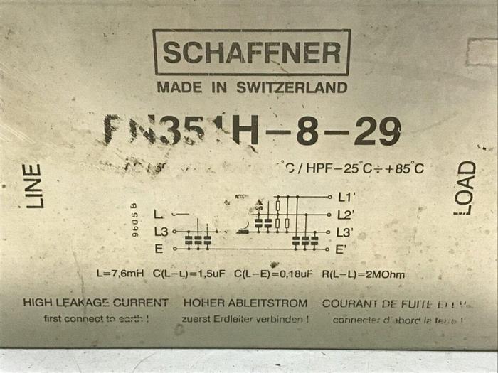 Used SCHAFFNER High Power Filter FN351H-8-29 #123575