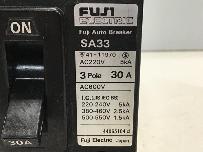 Used FUJI ELECTRIC 30 Amp Auto Circuit Breaker SA33-30 Used