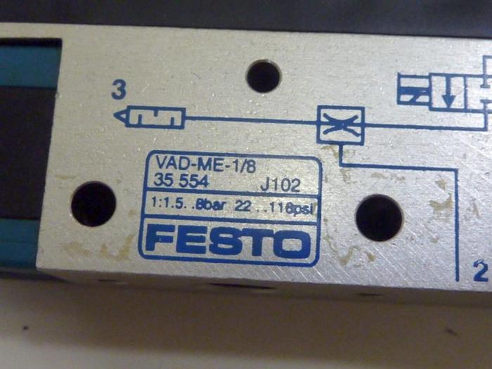 Used FESTO Vacuum Generator/Solenoid Valve VAD-ME-1/8 #66170