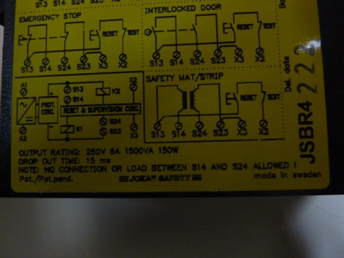 Used JOKAB SAFETY Safety Relay JSBR4 Used